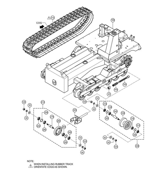 WTB-16  Rubber Track/Roller Wheel Assembly   Parts by Multiquip Whiteman