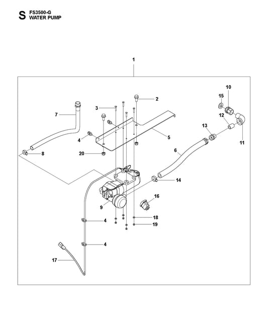 Water Pump Parts for FS3500 G II By Husqvarna