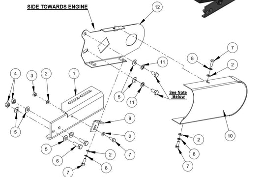 Water Pump Mounting Bracket and Belt Guard Gas Engine For CC500MXL2 CORE VAC Core Cut By Diamond Products