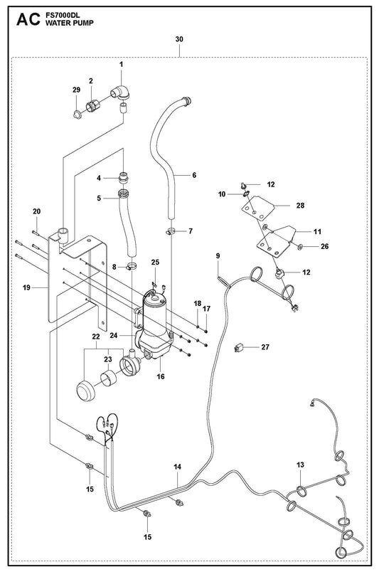 Water Pump Parts for FS7000 DL By Husqvarna
