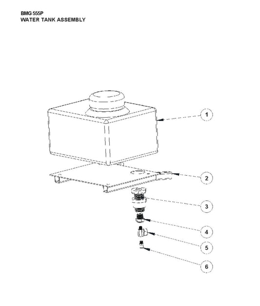Water Tank Assembly Parts for BMG555 P By Husqvarna