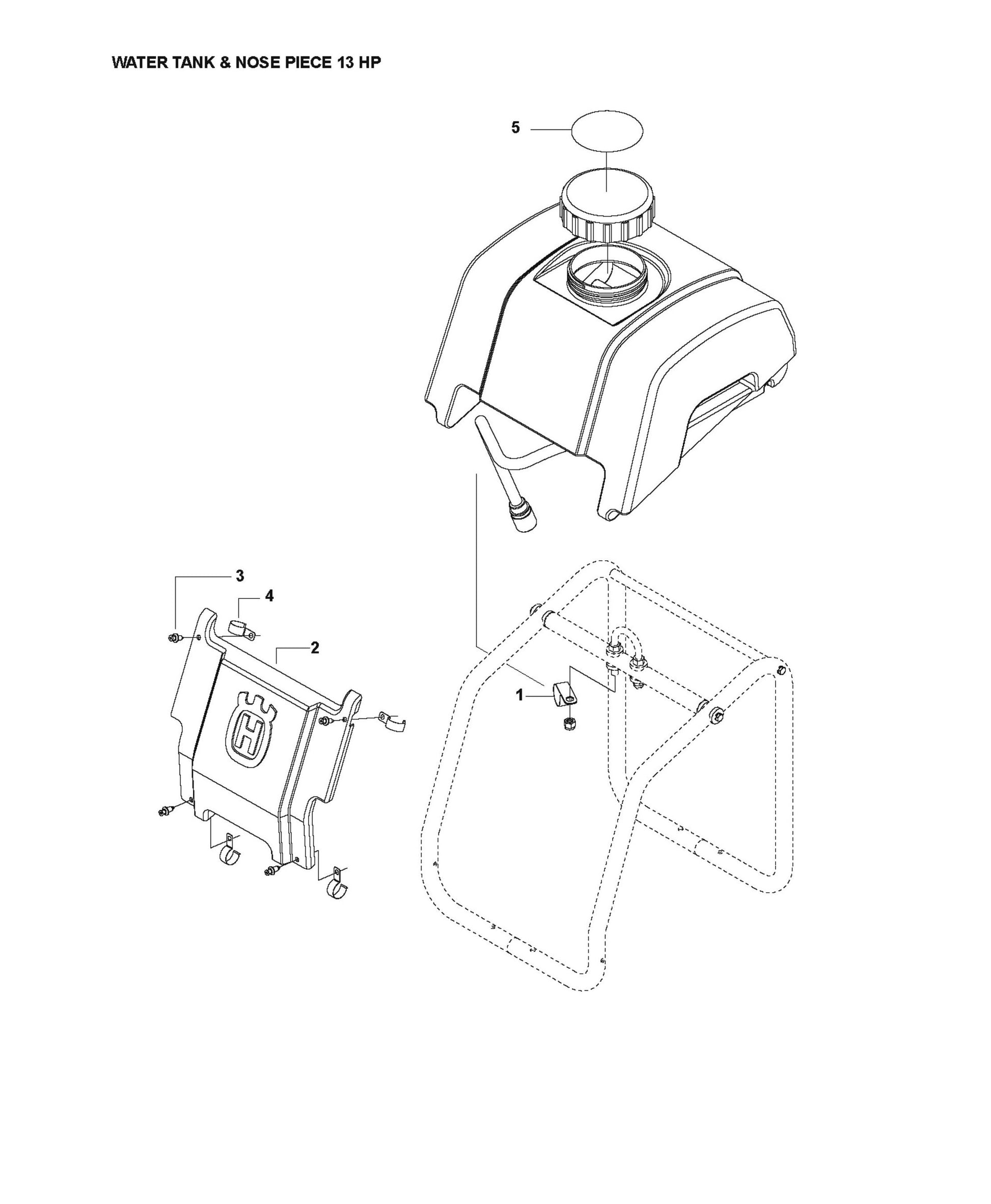 Water Tank and Nose Piece 13 HP Parts For FS524 By Husqvarna
