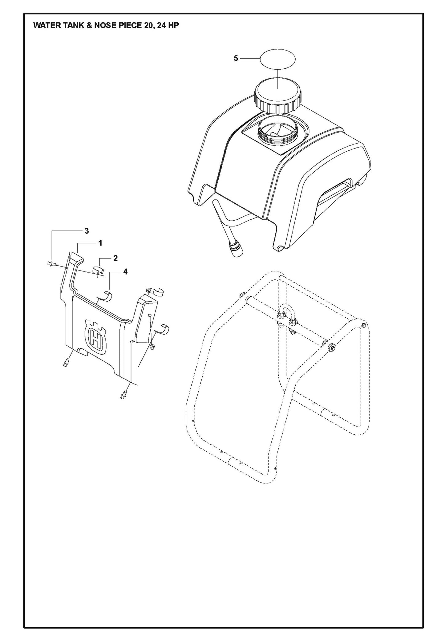 Water Tank and Nose Piece 20, 24 HP For FS513 By Husqvarna