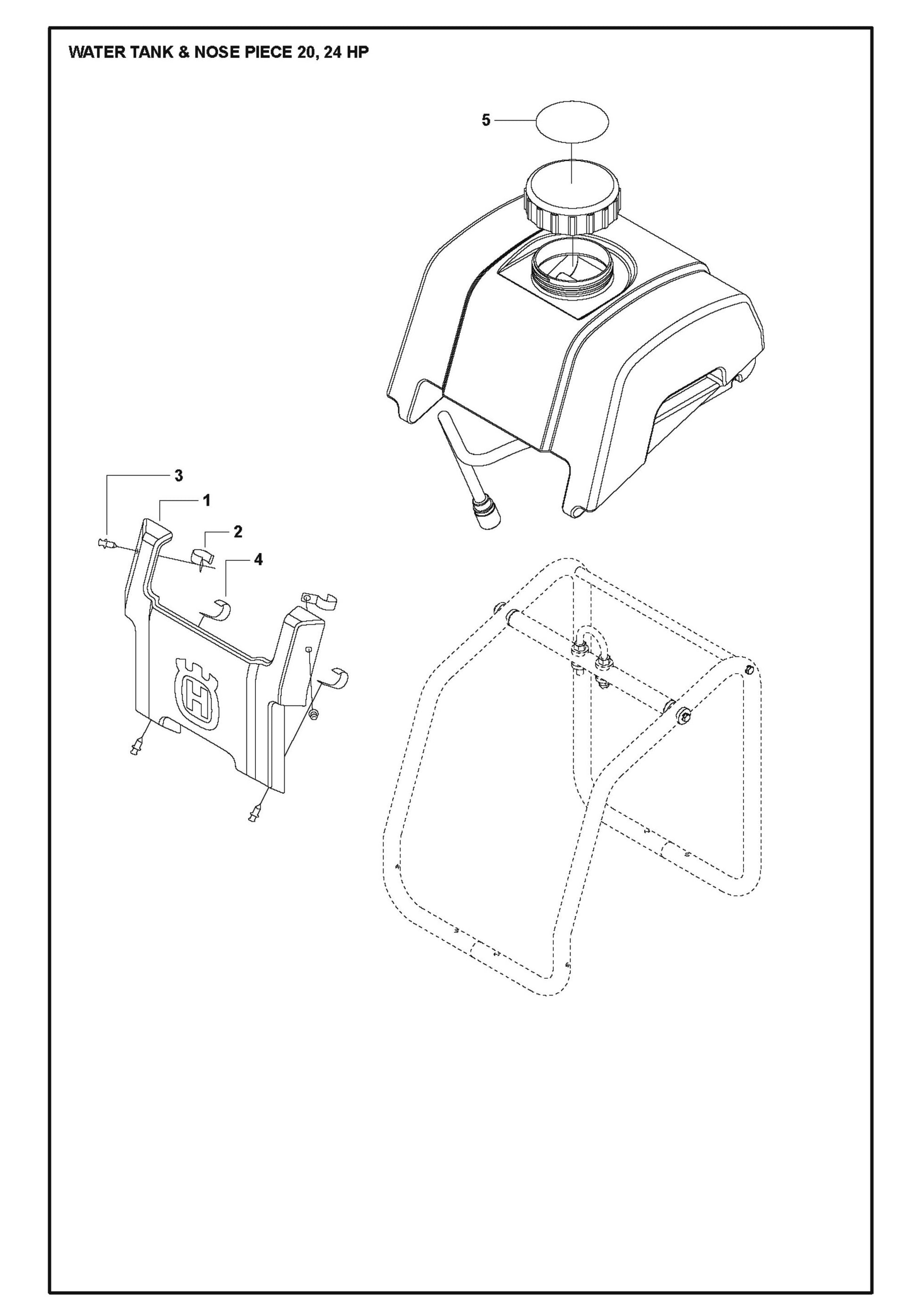 Water Tank and Nose Piece 20, 24 HP For FS513 By Husqvarna