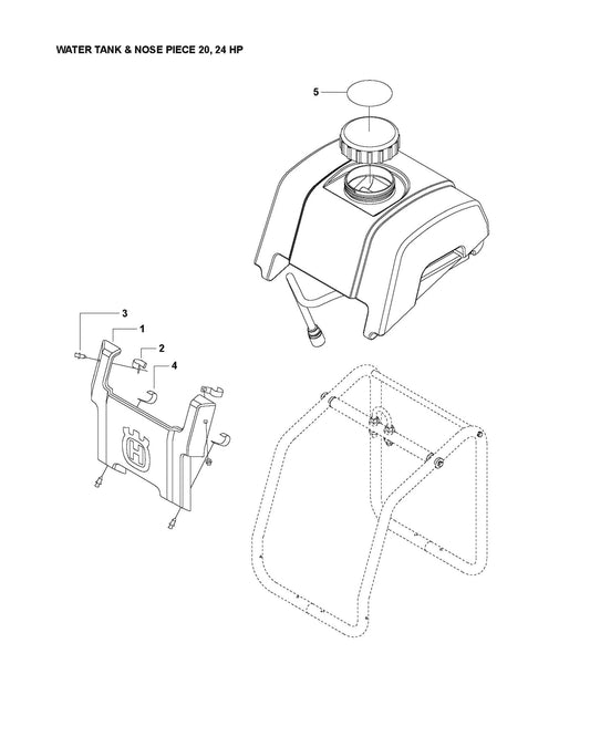 Water Tank and Nose Piece 20,24 HP For FS520 By Husqvarna