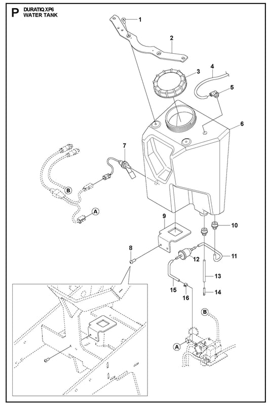 Water Tank Parts For HTC XP6 By Husqvarna