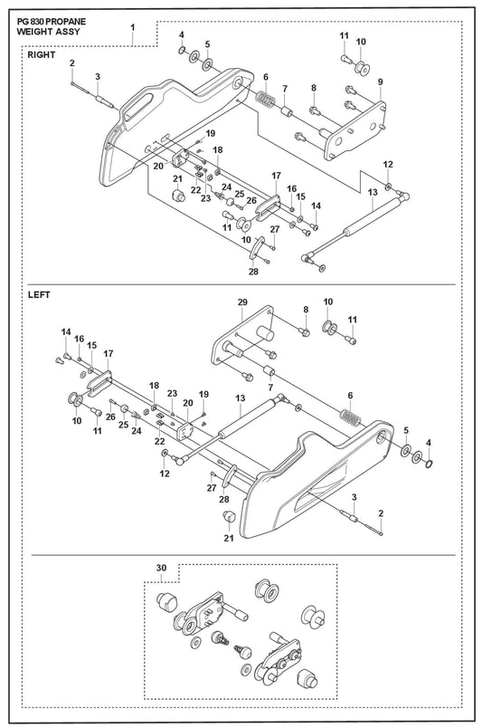 Weight Assy Parts For PG 830 P By Husqvarna