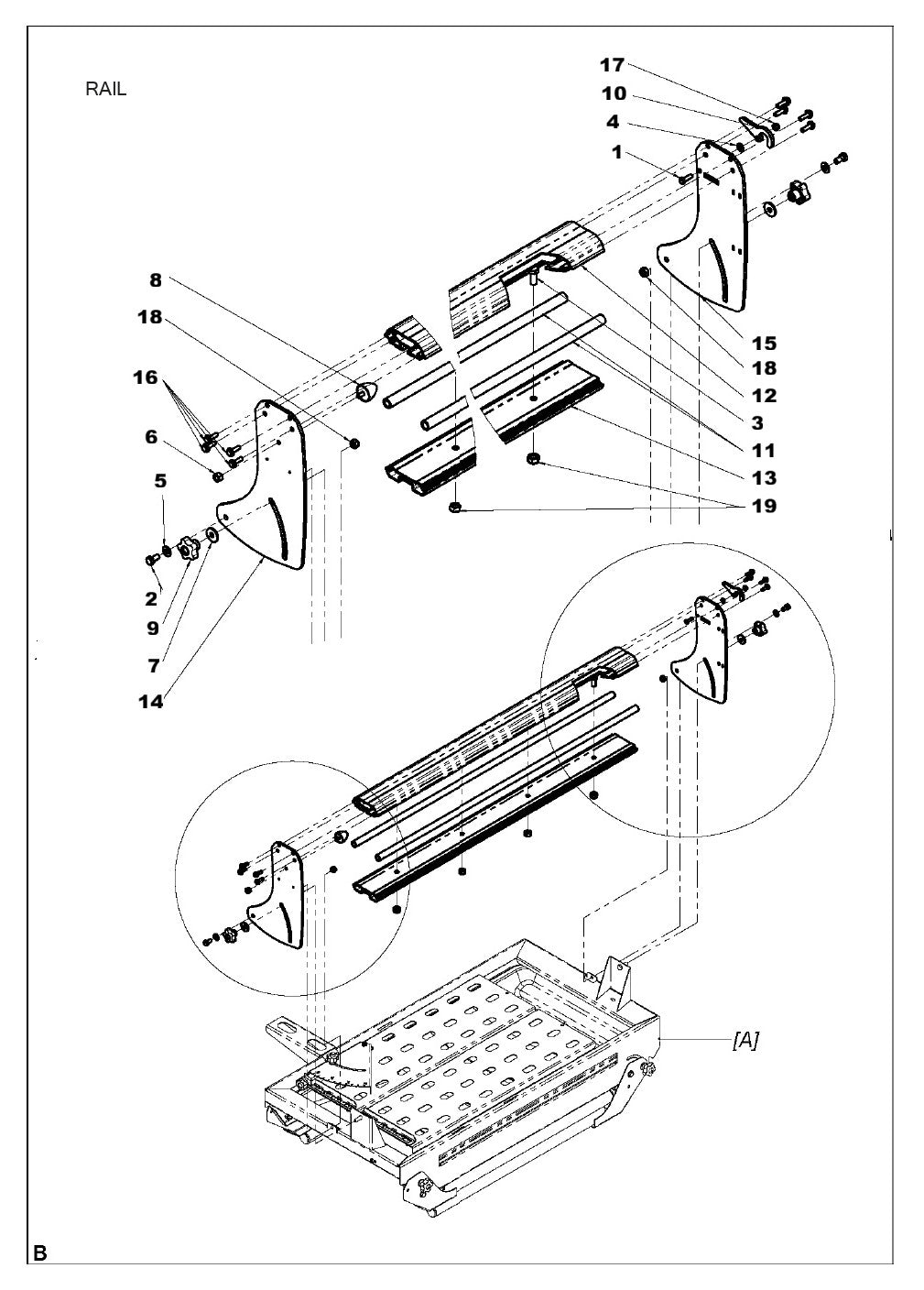 TS 73 R Rail Assembly Parts