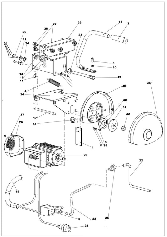 TS 66 R Motor and Blade Guards Assembly Parts