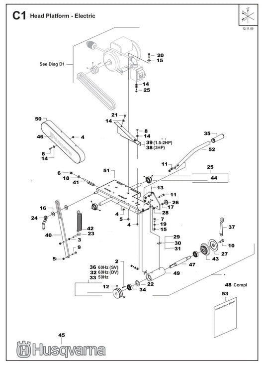 TS 355 Electric Head Platform Assembly Parts