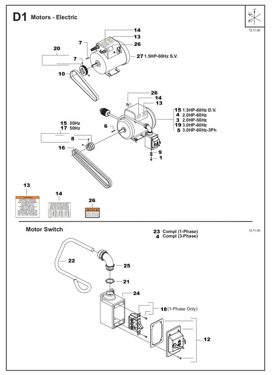 TS 355 Electric Motors Assembly Parts