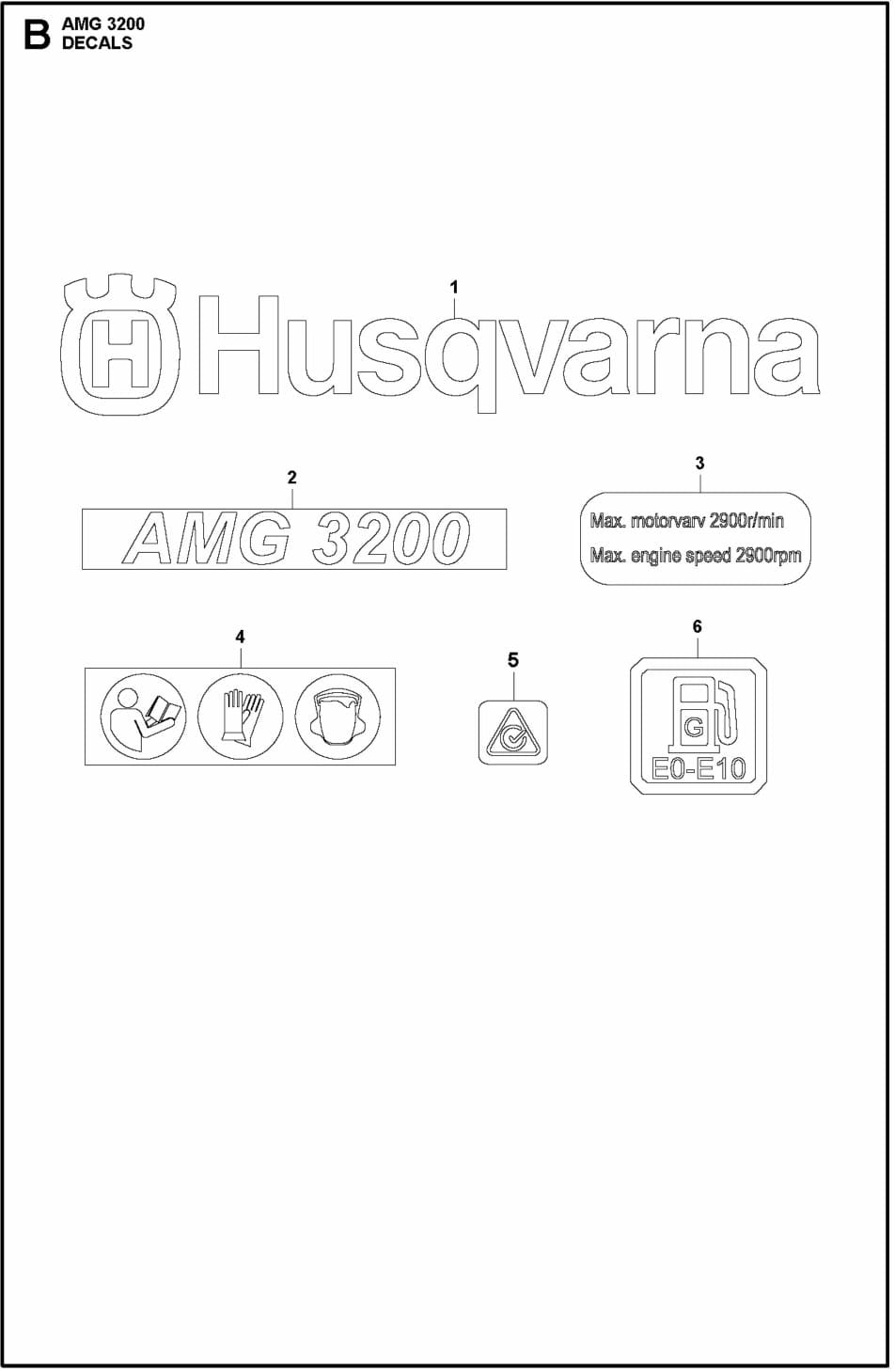 AMG 3200 Decals Assembly Parts
