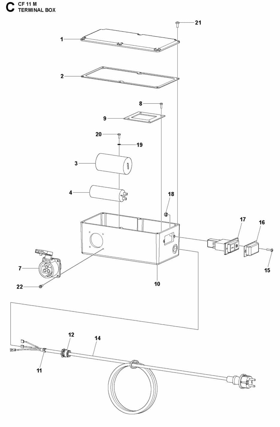CF 11 M Terminal Box Assembly Parts
