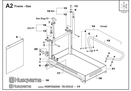 TS 355 Gas Frame Assembly Parts