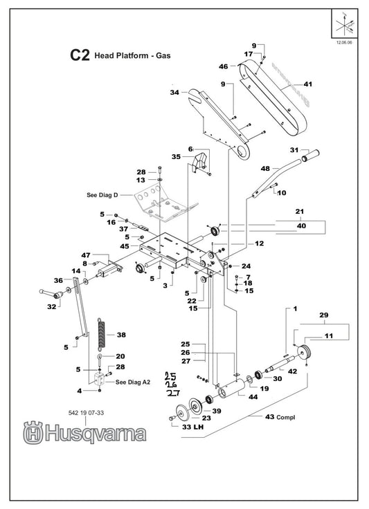 TS 355 Gas Head Platform Assembly Parts