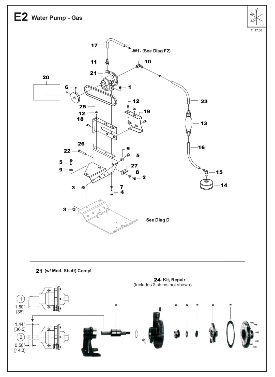 TS 355 Gas Water Pump Assembly Parts