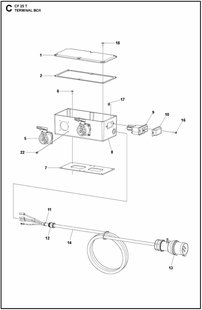 CF 25 T Terminal Box Assembly Parts