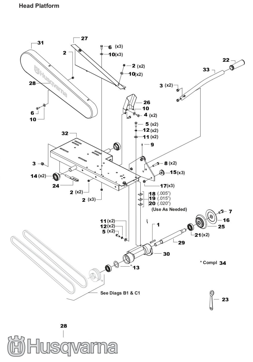 TS 510 Head Platform Assembly Parts