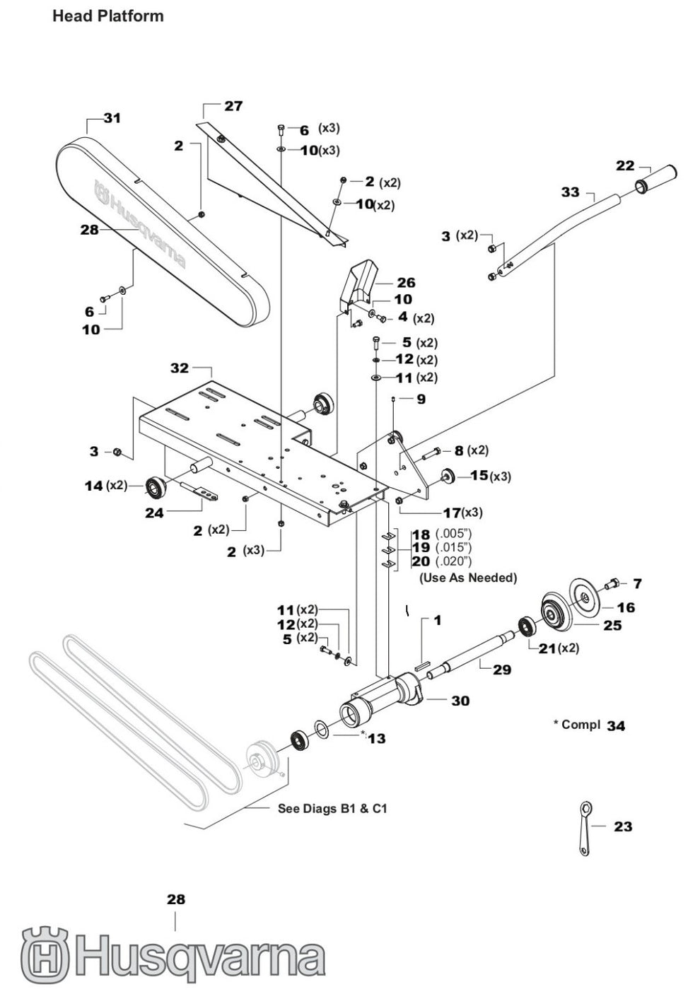 TS 510 Head Platform Assembly Parts