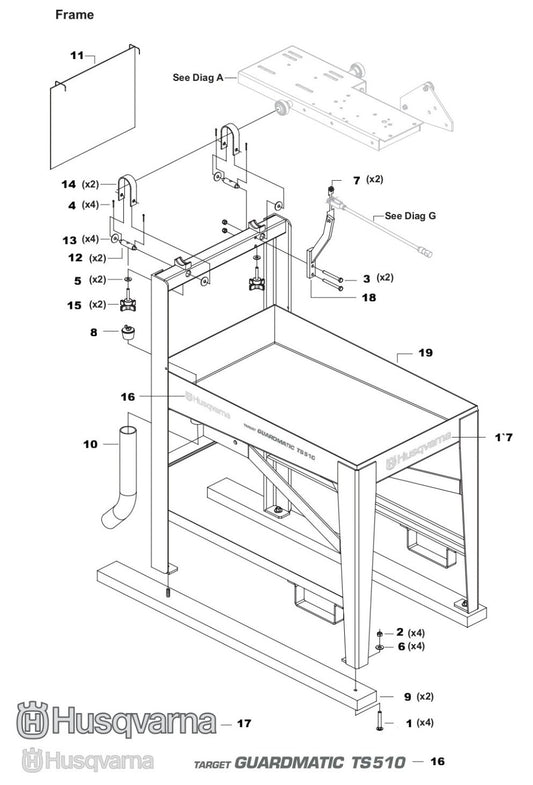 TS 510 Frame Assembly Parts