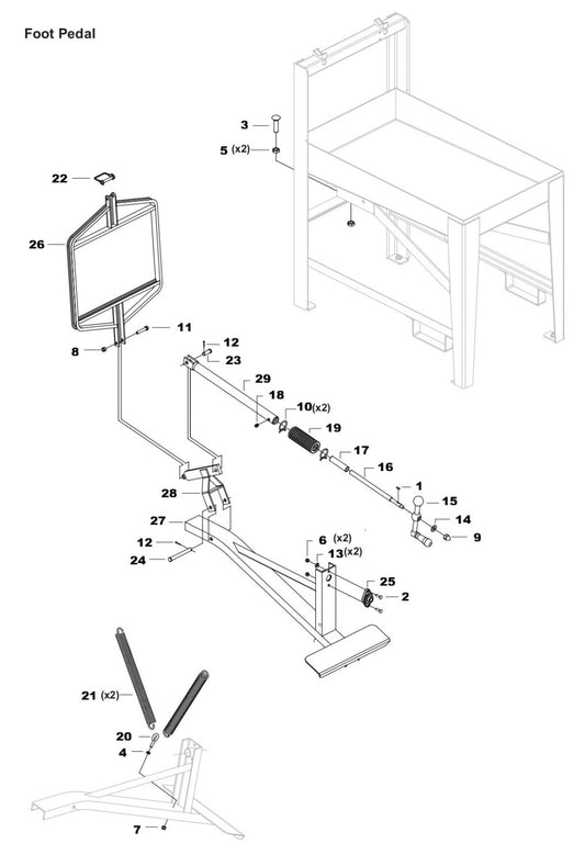 TS 510 Foot Pedal Assembly Parts
