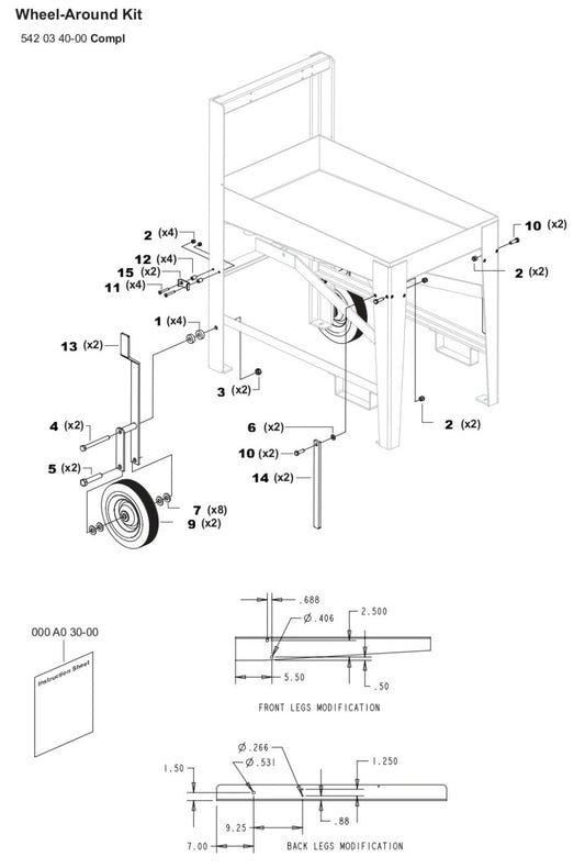TS 510 Wheel-Around Kit Assembly Parts