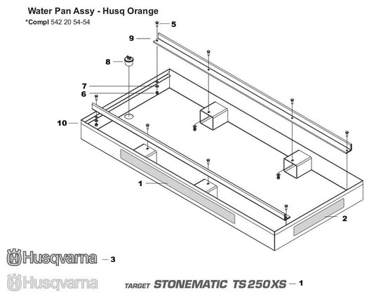 TS 250 XS Water Pan Assembly Parts