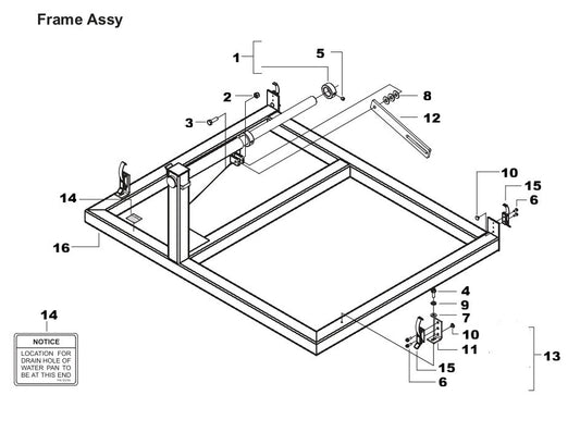 TS 250 XS Frame Assembly Parts