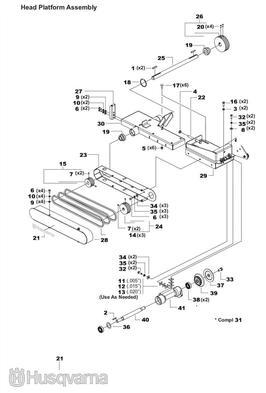 TS 510G Head Platform Assembly Parts