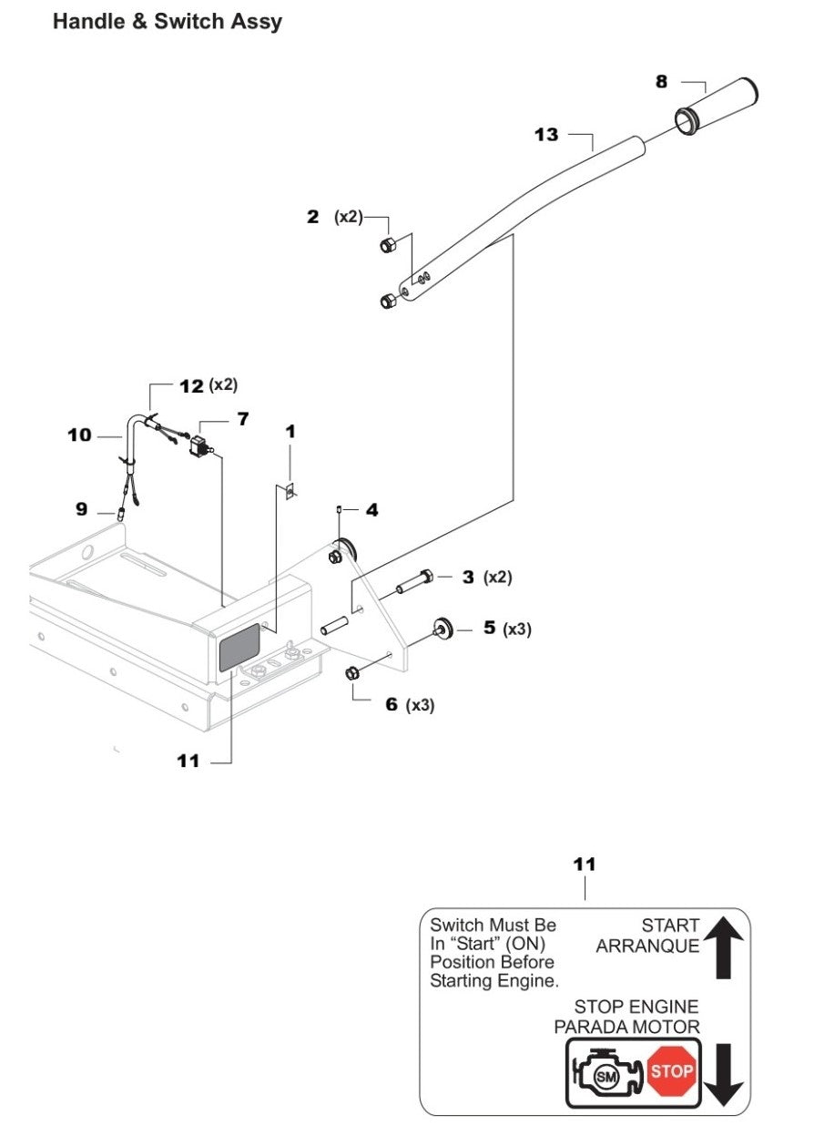 TS 510G Handle and Switch Assembly Parts