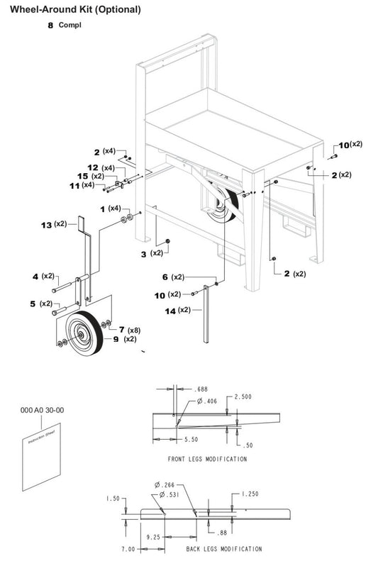 TS 510G Wheel-Around Kit Assembly Parts