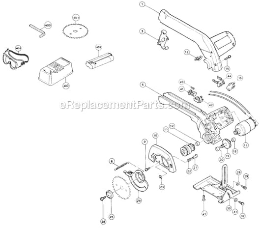 5090DW - 9.6V Cordless 3-3/8 Circular Saw Assembly Parts