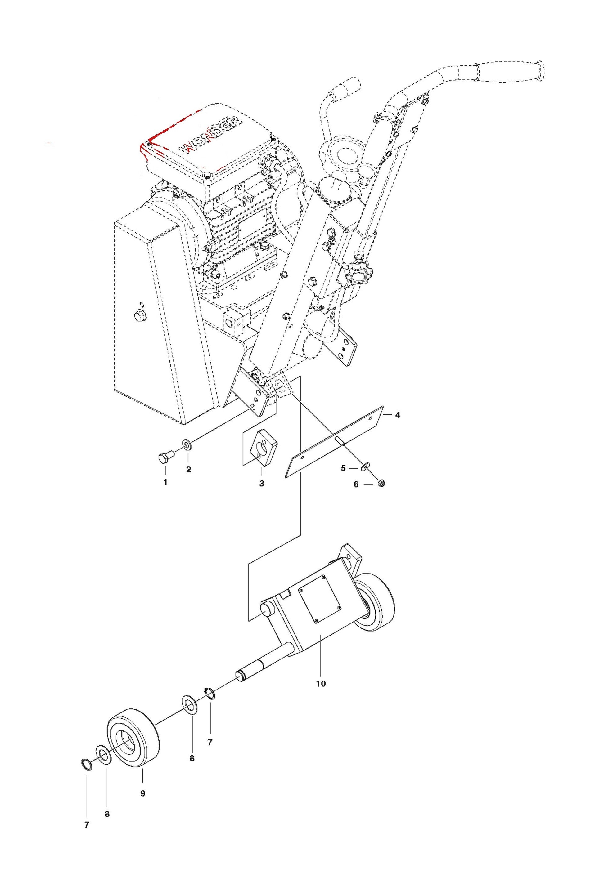 Wheel Assembly Parts For CG200 By Husqvarna