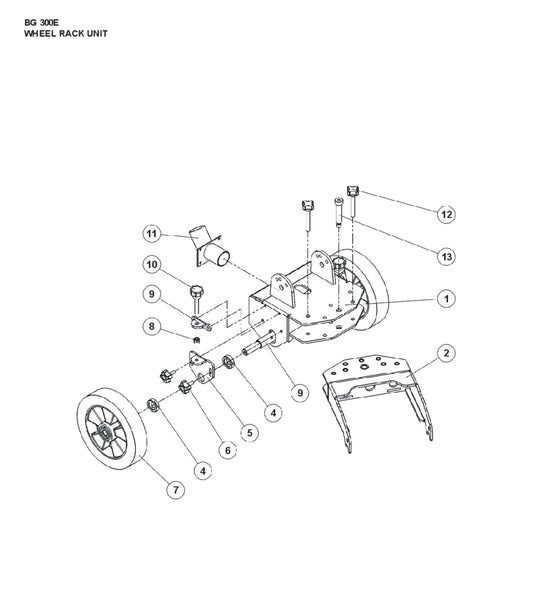 Wheel Rack Unit Parts For BG 300 S By Husqvarna