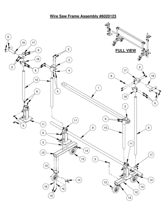 WS25 Wire Saw Frame Assembly