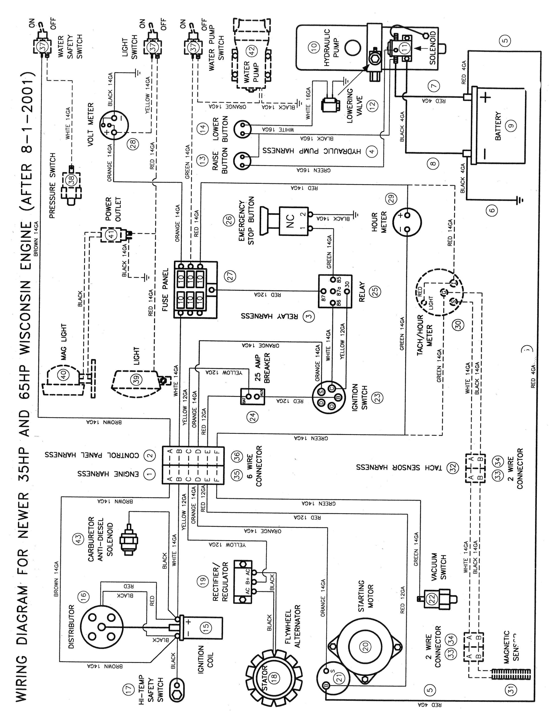 CC6000D Wiring Diagram for Newer 35HP and 65HP Wisconsin Engine