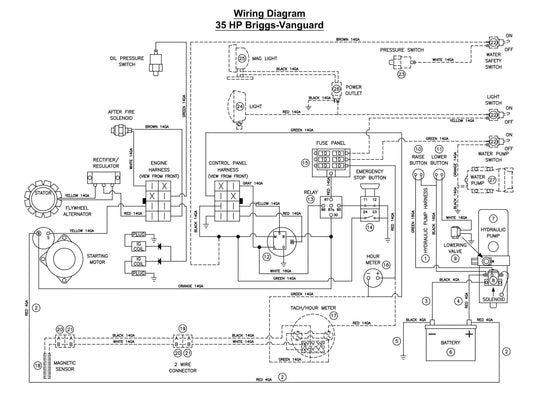 CC3535JBVP Wiring Diagram (35HP Briggs-Vanguard)