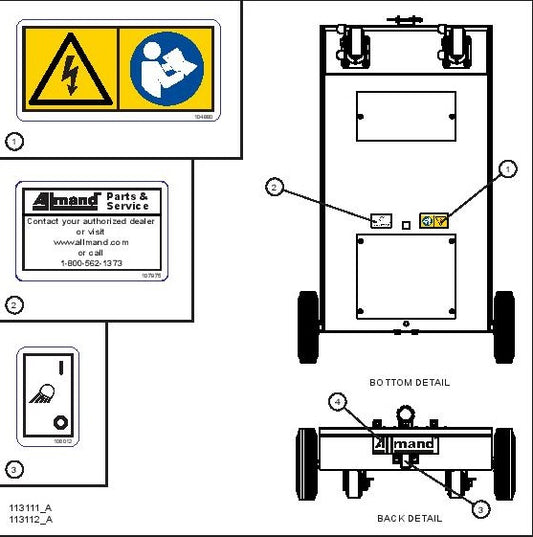PORT-A-LITE Wordless Dual Lamp LED Decal Group (2 of 3) parts by allmand