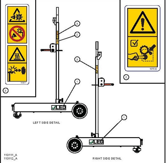 PORT-A-LITE Wordless Dual Lamp LED Decal Group (3 of 3) parts by allmand