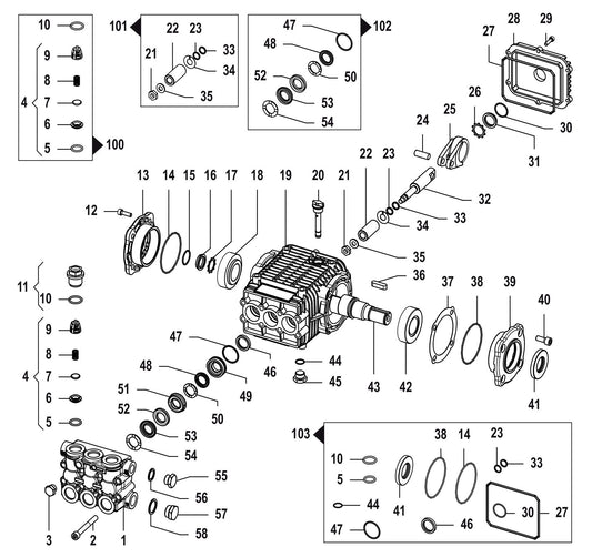BE X-3013HWBCOMCD Pressure Washer Assembly Parts-2 by BE Power Equipment