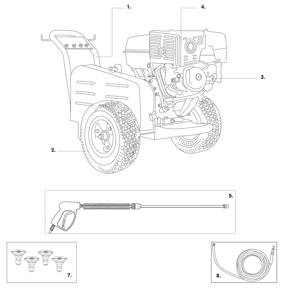 BE X-3513HWBGENCD Pressure Washer Assembly Parts-1 by BE Power Equipment