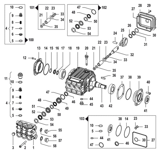 BE X-4013HWBCOMCD Pressure Washer Assembly Parts-2 by BE Power Equipment