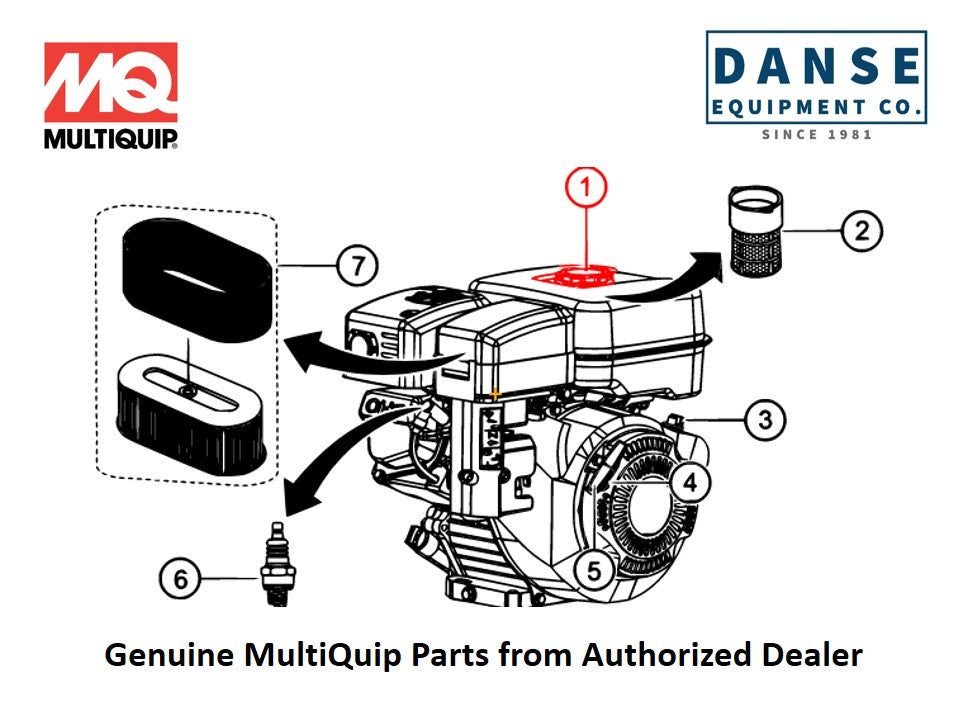 X430440142 Fuel Tank Cap CP EX170DM2230 For JS60C-Series Whiteman Walk-Behind Power Trowels By Multiquip