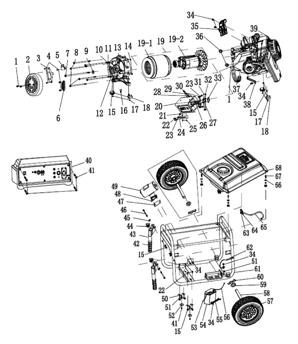 BE9400DFS Generator Complete Unit Assembly Parts by BE Power Equipment