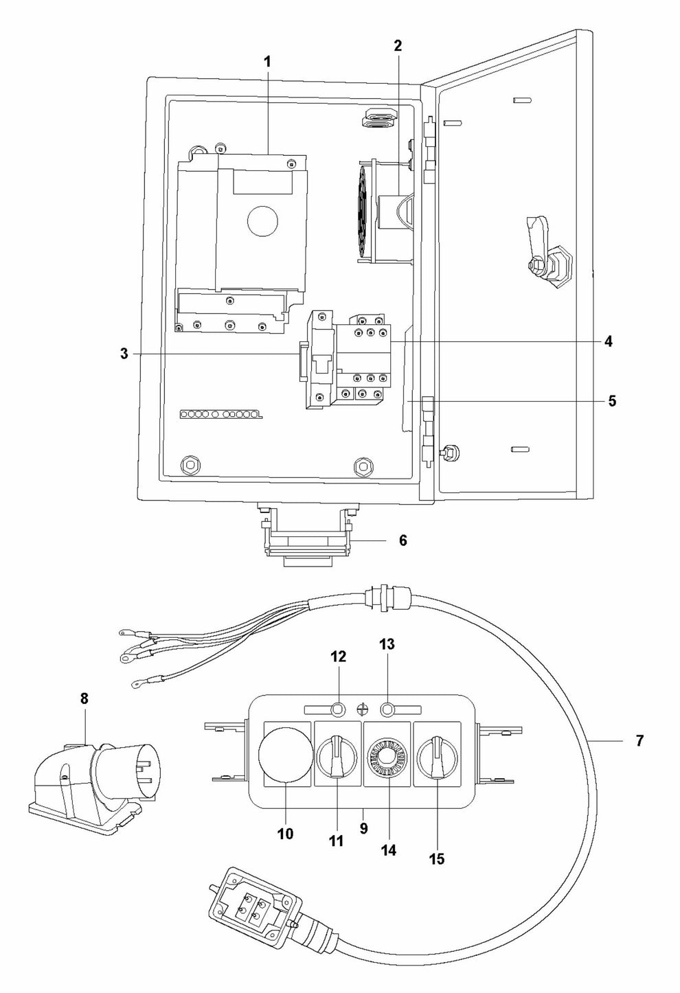 HTC 270 EG Electrical Cabinet 1x230V Assembly Parts by Husqvarna