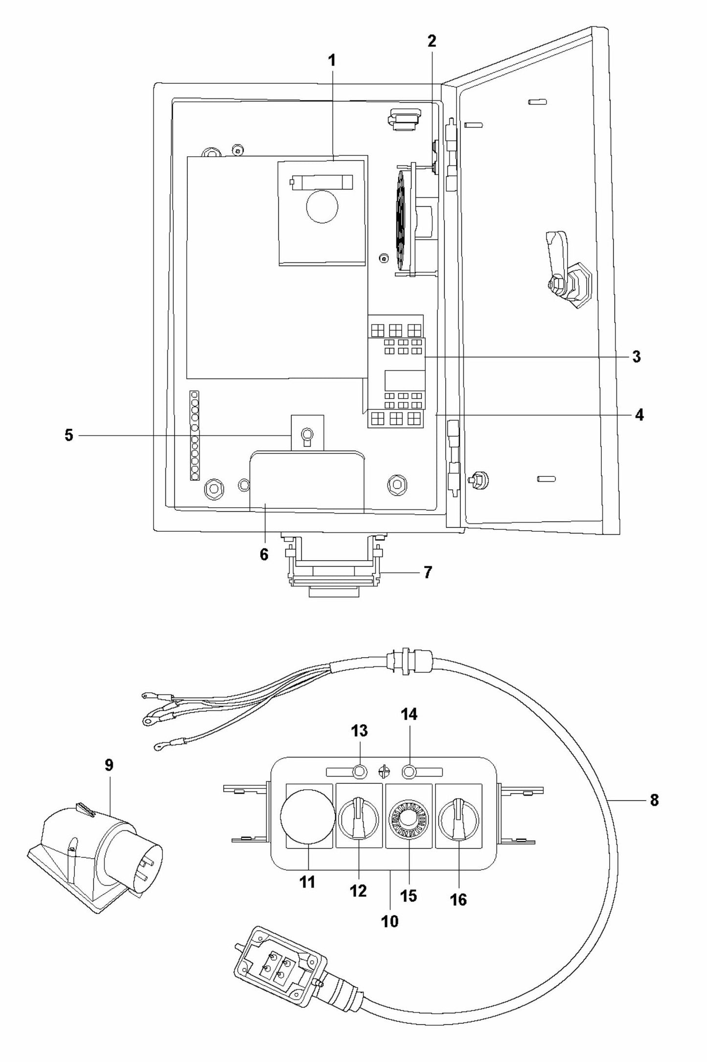 HTC 270 EG Electrical Cabinet 3x400V EU Plug Assembly Parts by Husqvarna