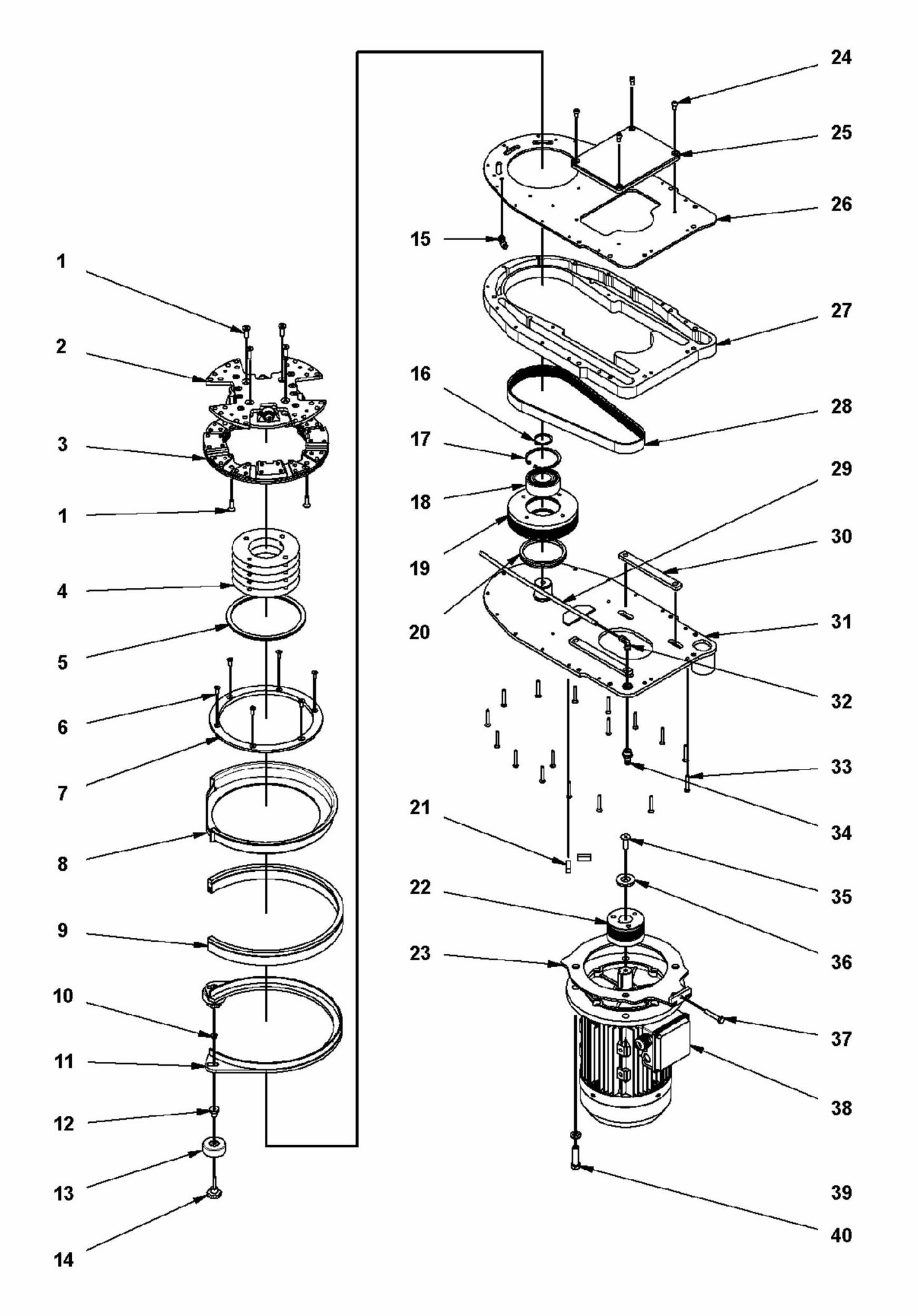 HTC 270 EG Grinding Head Assembly Parts by Husqvarna