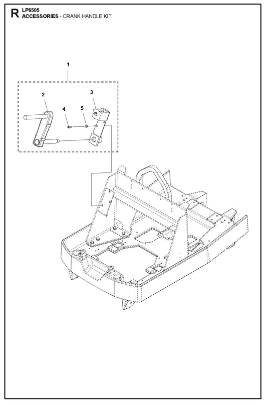 Accessories - Crank Handle Kit Parts For LP 6505 Walk Behind Roller By Husqvarna