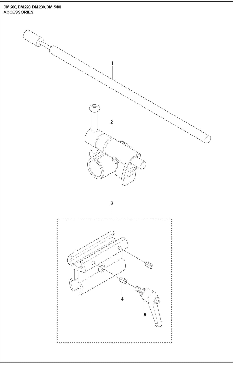 DM 200, DM 220, DM 230, DM 540i Accessories  Parts For DM 540i By Husqvarna