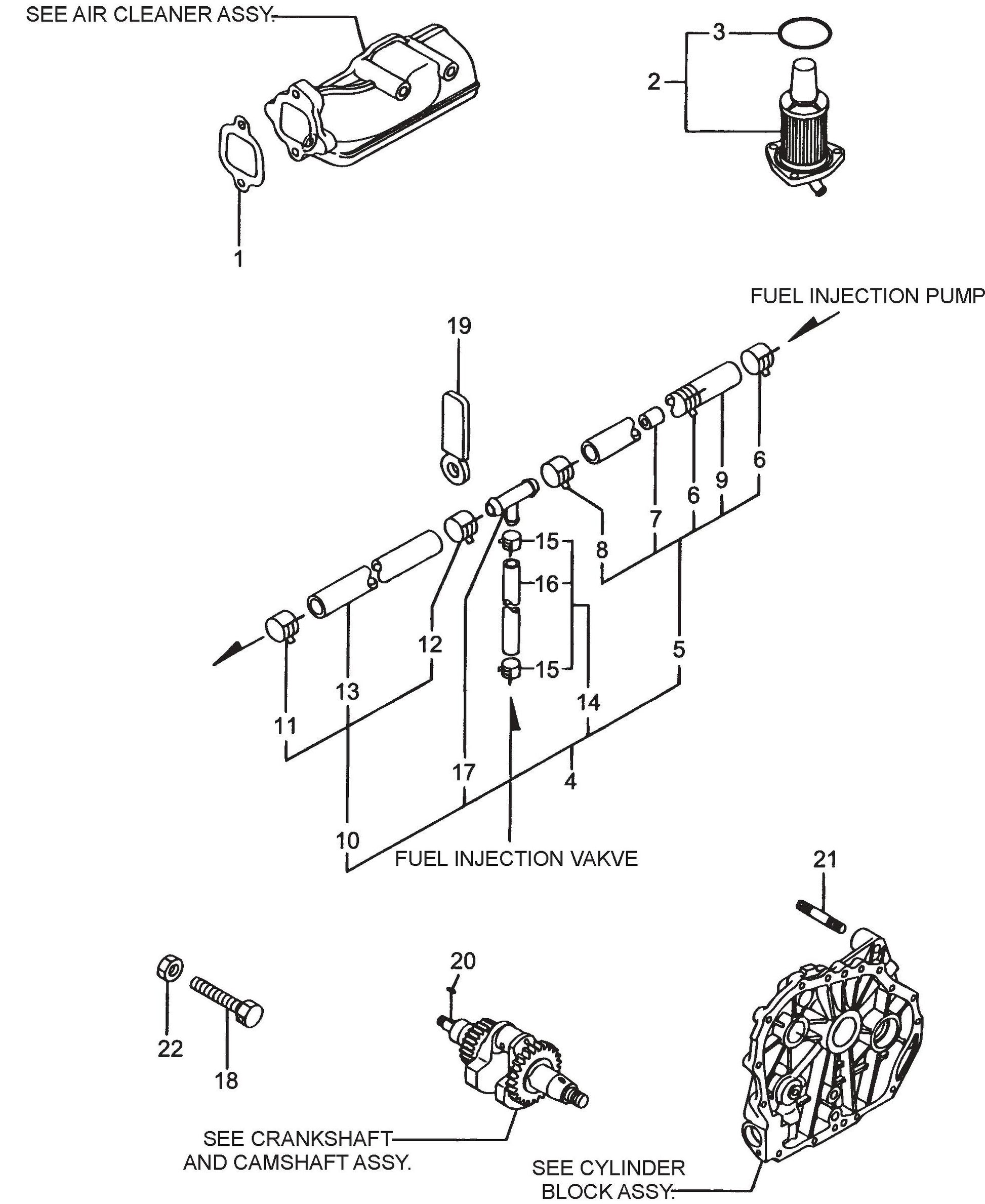 MT76D2 Yanmarl-48V6 Engine Accessories Assembly Parts